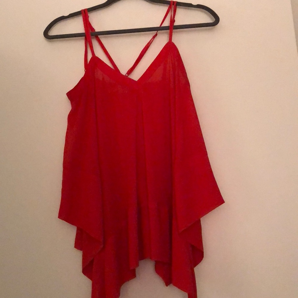 Flowy red top